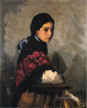 アンリ・ロベール Painting - スペインの少女の肖像画 アシュカン学校 ロバート・アンリ